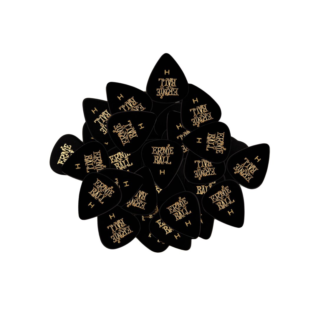 Ernie Ball Heavy Black Cellulose Picks, bag of 144