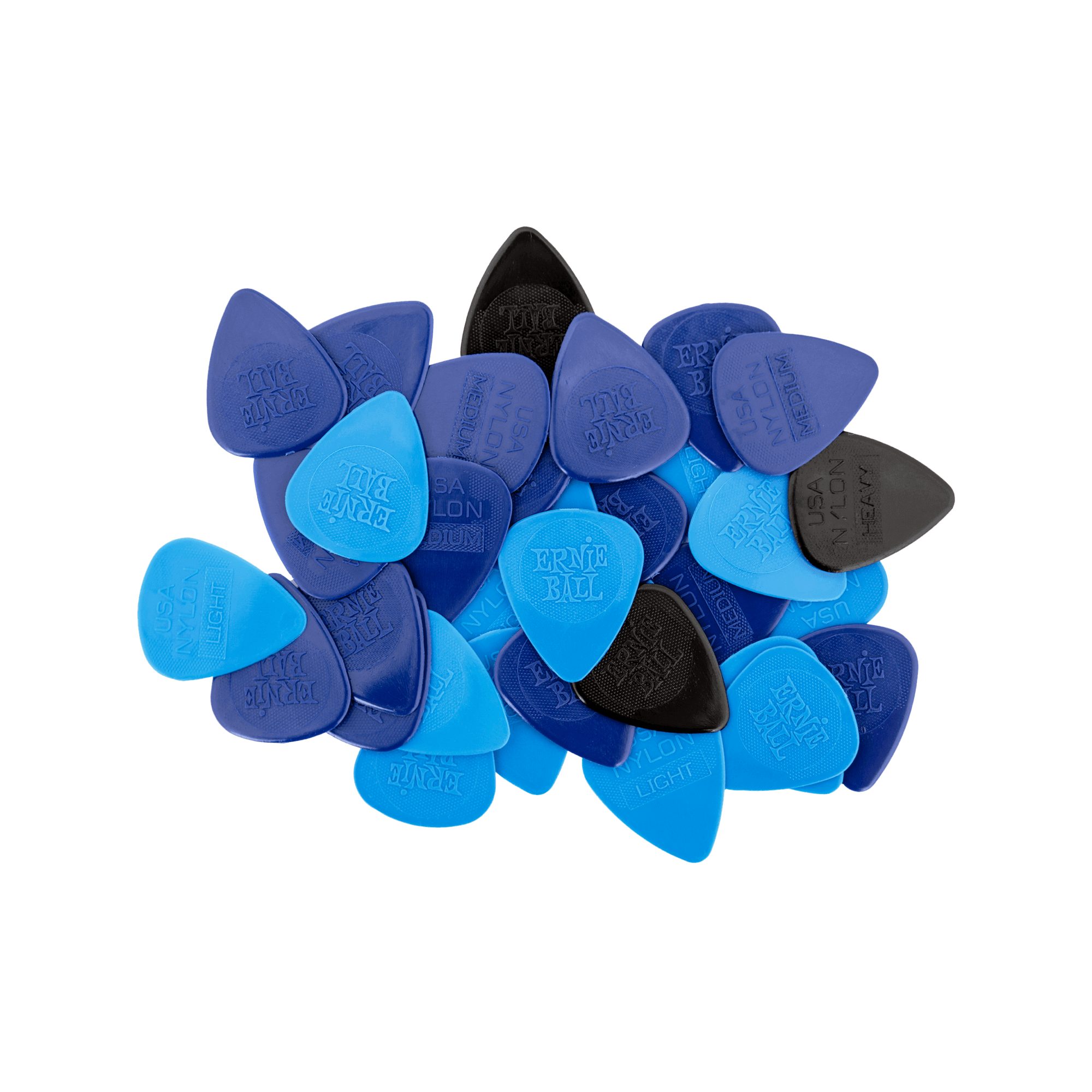 Mixed Mixed Thickness Nylon Picks (Thin, Medium, Heavy) bag of 50