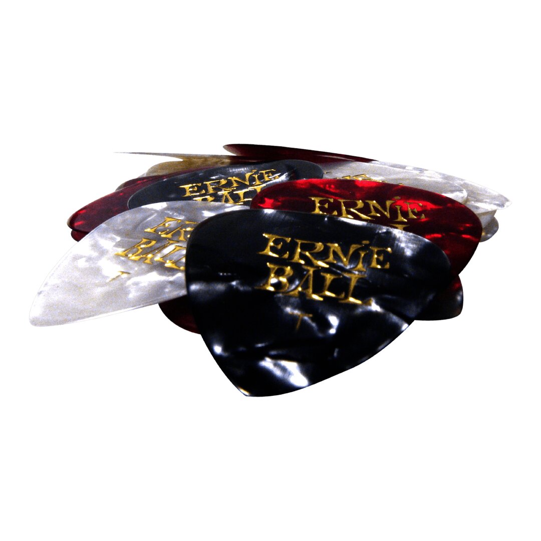Ernie Ball Thin Assorted Color Pearloid Cellulose Picks bag of 24