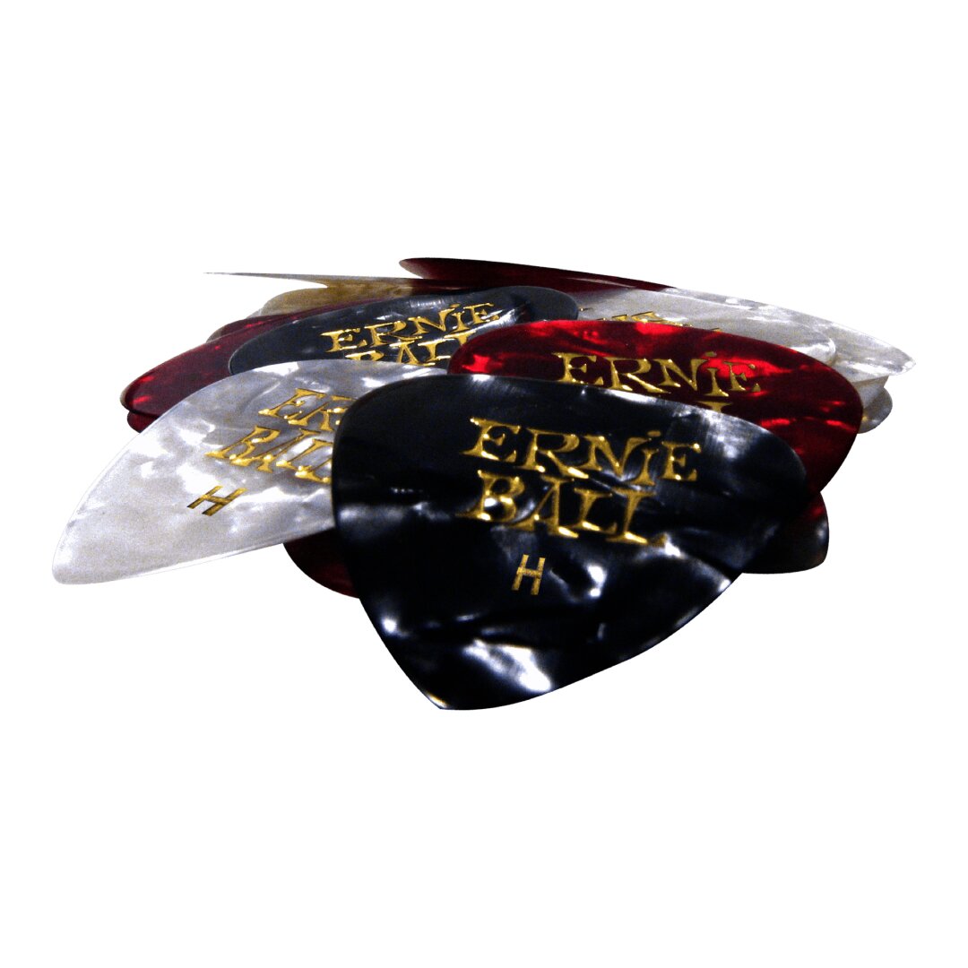 Ernie Ball Heavy Assorted Color Pearloid Cellulose Picks bag of 24