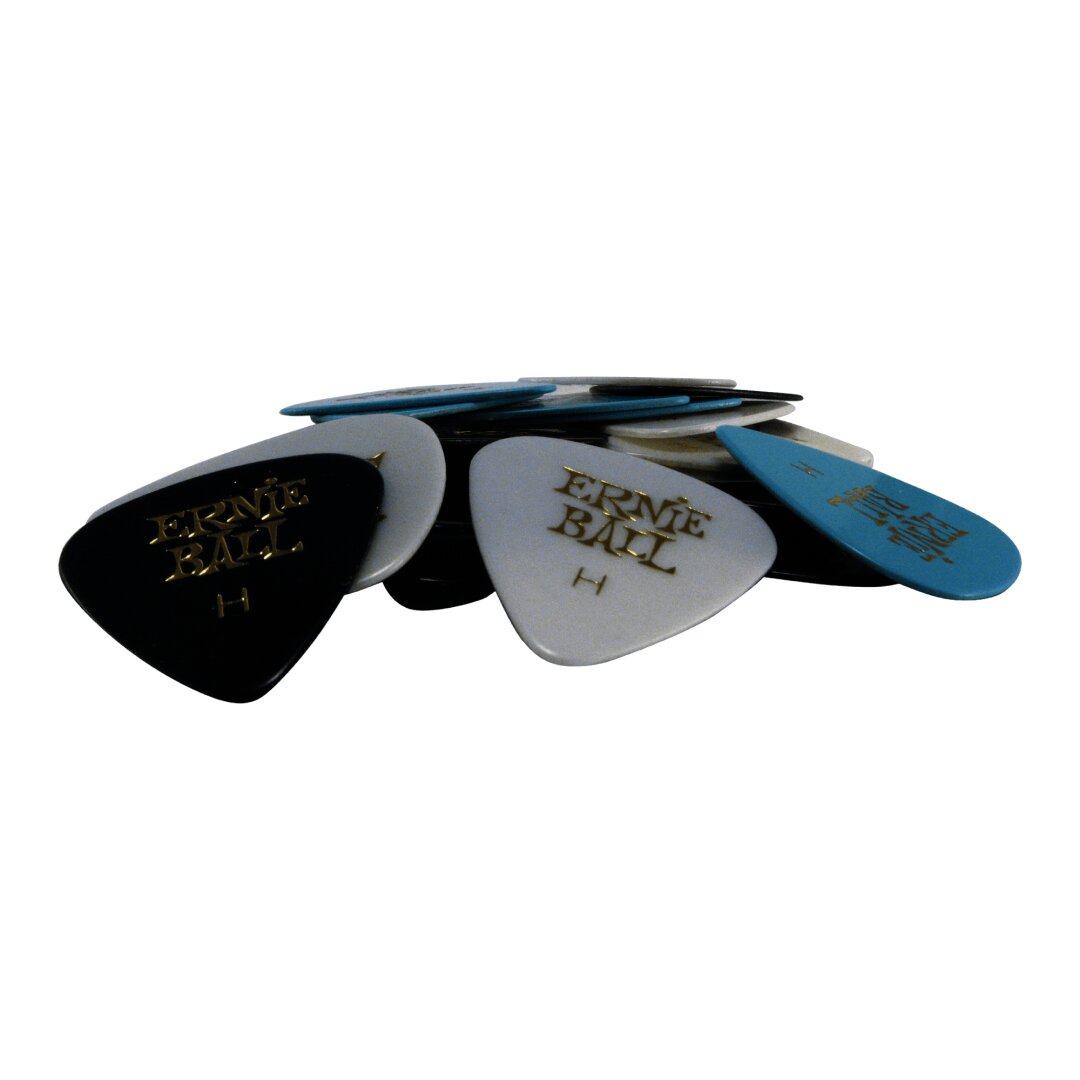 Ernie Ball Heavy Assorted Color Cellulose Picks, bag of 24